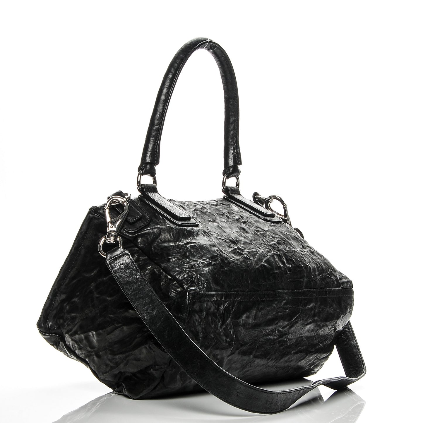Tumbled Sheepskin Medium Pandora Bag Black
