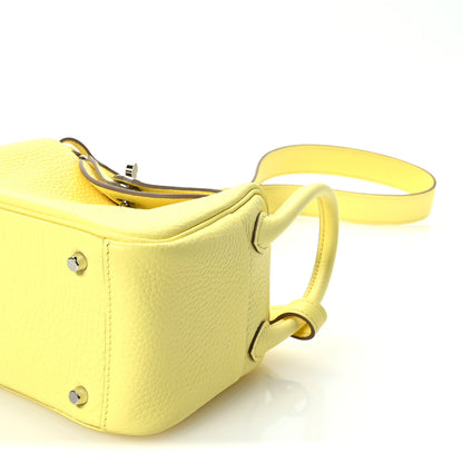 Hermes Taurillon Clemence Mini Lindy 20 Limoncello 10 of 11
