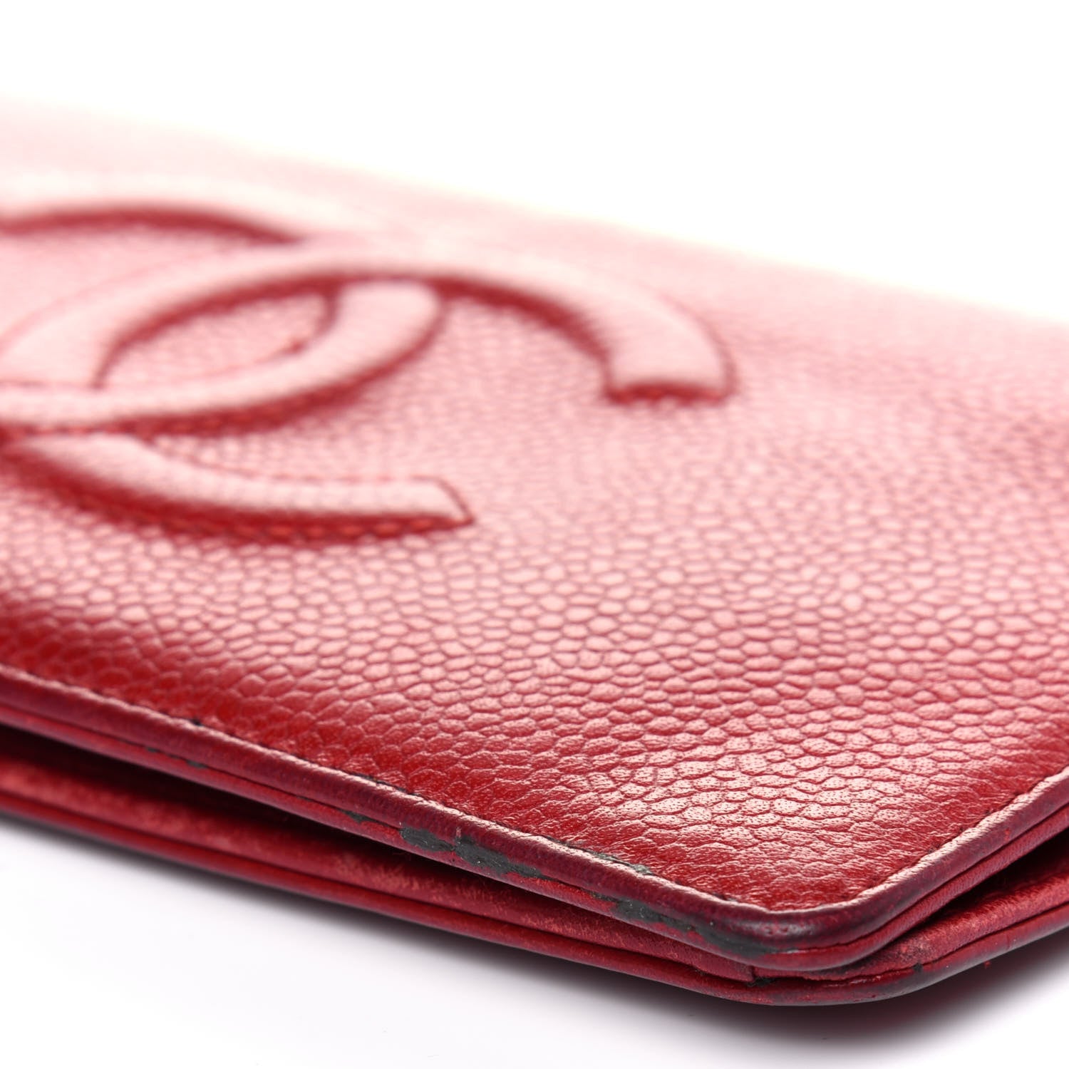 Chanel Caviar Timeless CC Yen Wallet Red 15 of 27