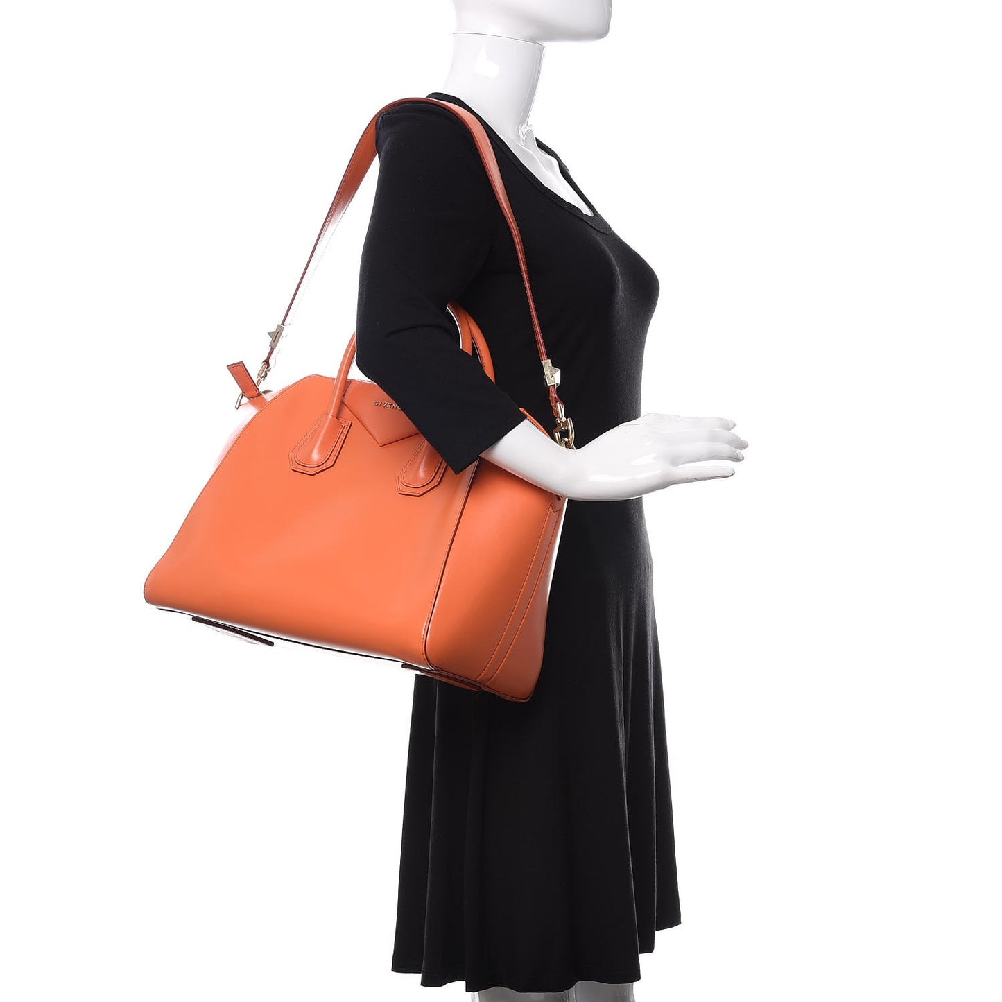 Shiny Lord Calfskin Medium Antigona Orange