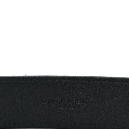 Saint Laurent Suede Calfskin Monogram Square Buckle Belt 90 36 Black 3 of 5