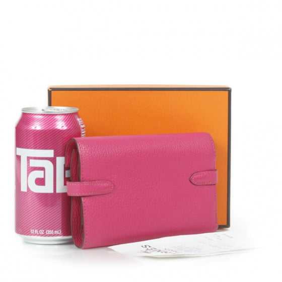 Chevre de Coromandel Medium Kelly Wallet Fuchsia