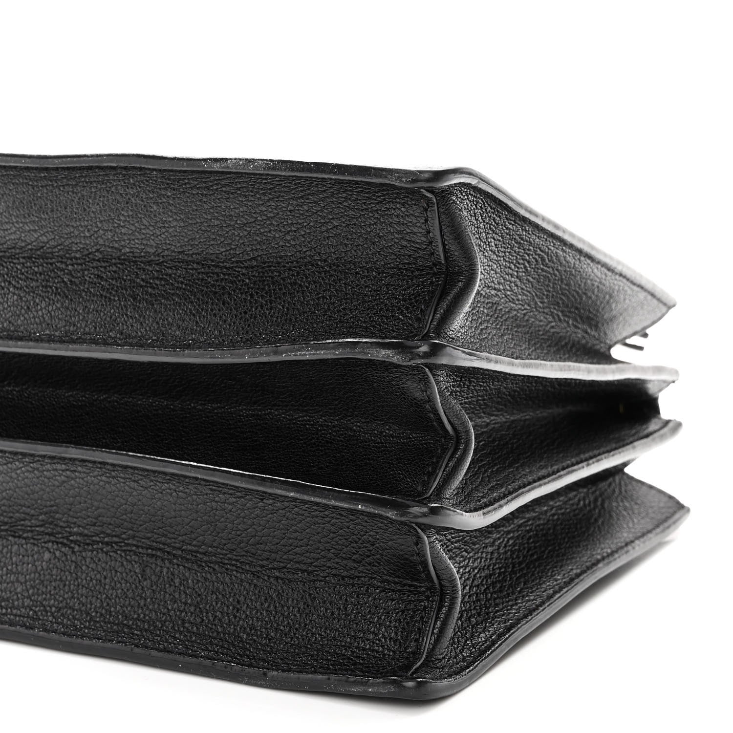 Miu Miu Goatskin Madras Tote Black 9 of 9