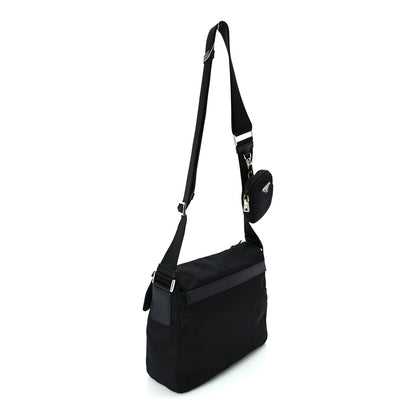 Prada Re-Nylon Vela Saffiano Pocket Single Buckle Messenger Shoulder Bag  Black 2 of 8