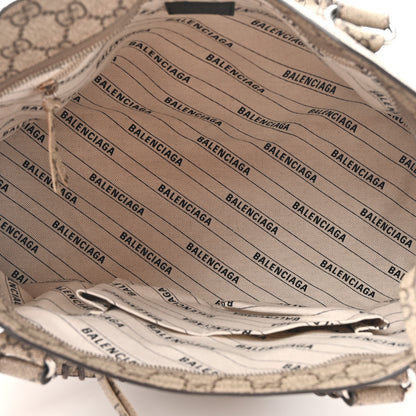 Balenciaga X GUCCI GG Supreme Monogram Neo Classic Silver Hardware City Beige Ebony 6 of 11