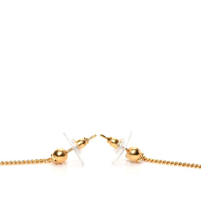 Chanel CC Drop Earrings Matte Gold 3 of 5