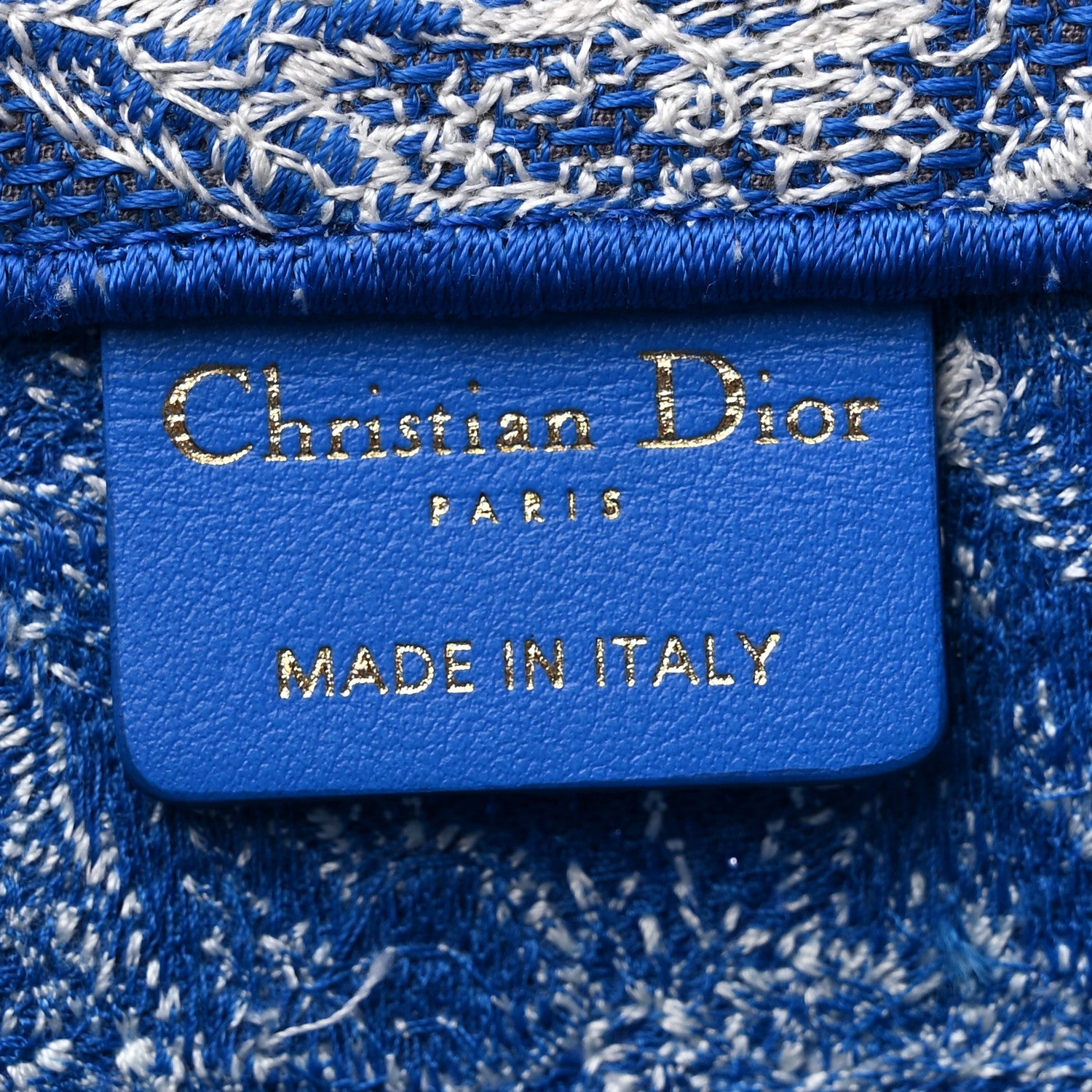 Christian Dior Canvas Embroidered Medium Dioriviera Toile De Jouy Book Tote Fluorescent Blue 6 of 7