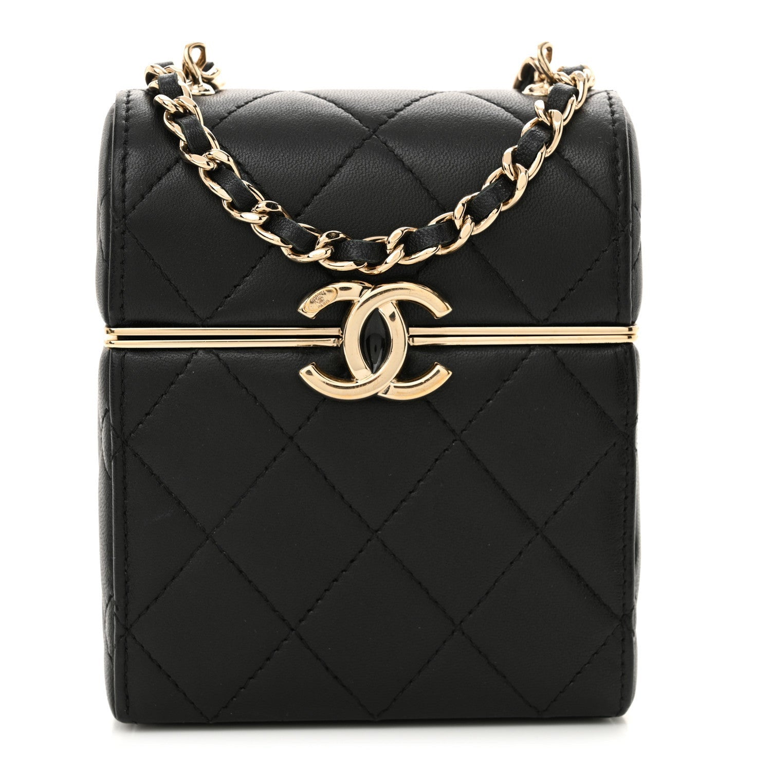 Chanel Lambskin Quilted Small Box With Chain Black 1 of 7