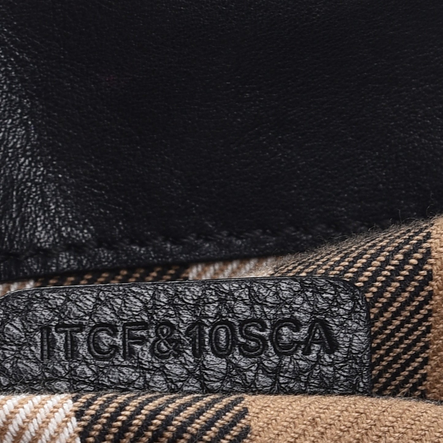 Grainy Calfskin House Check Large Banner Tote Black