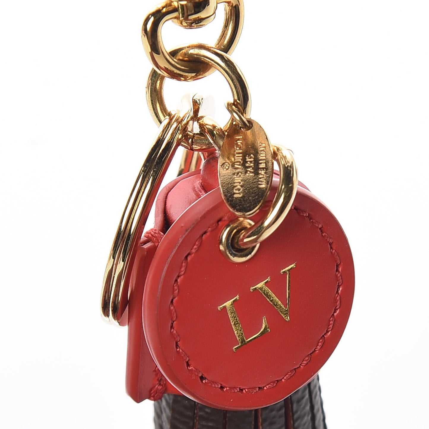 Monogram Tassel Bag Charm Red