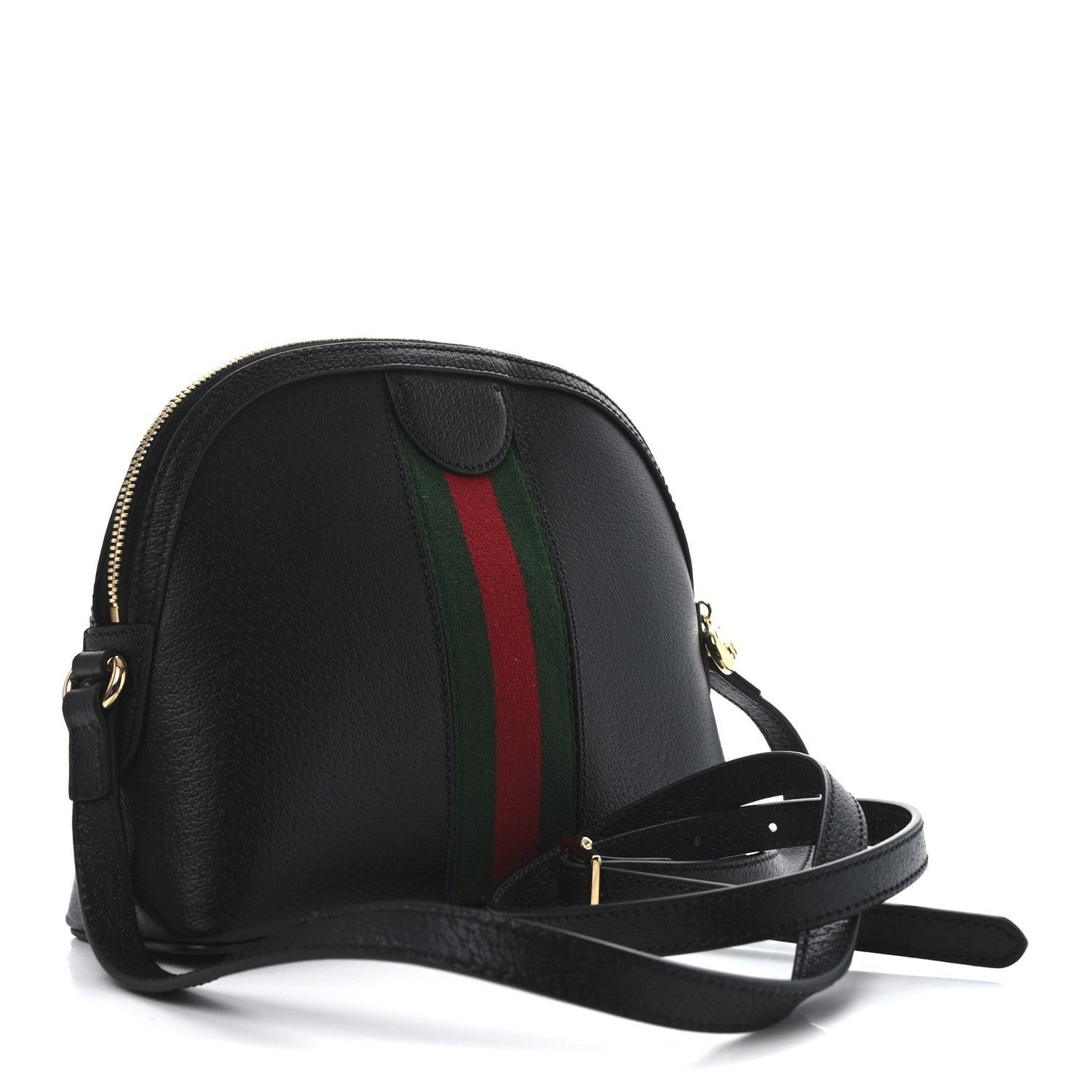 Calfskin GG Web Small Ophidia Dome Shoulder Bag Black