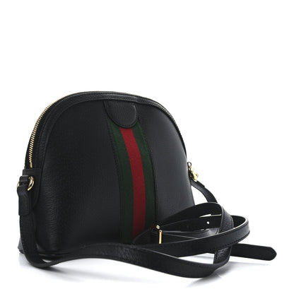 Gucci Calfskin GG Web Small Ophidia Dome Shoulder Bag Black 3 of 7