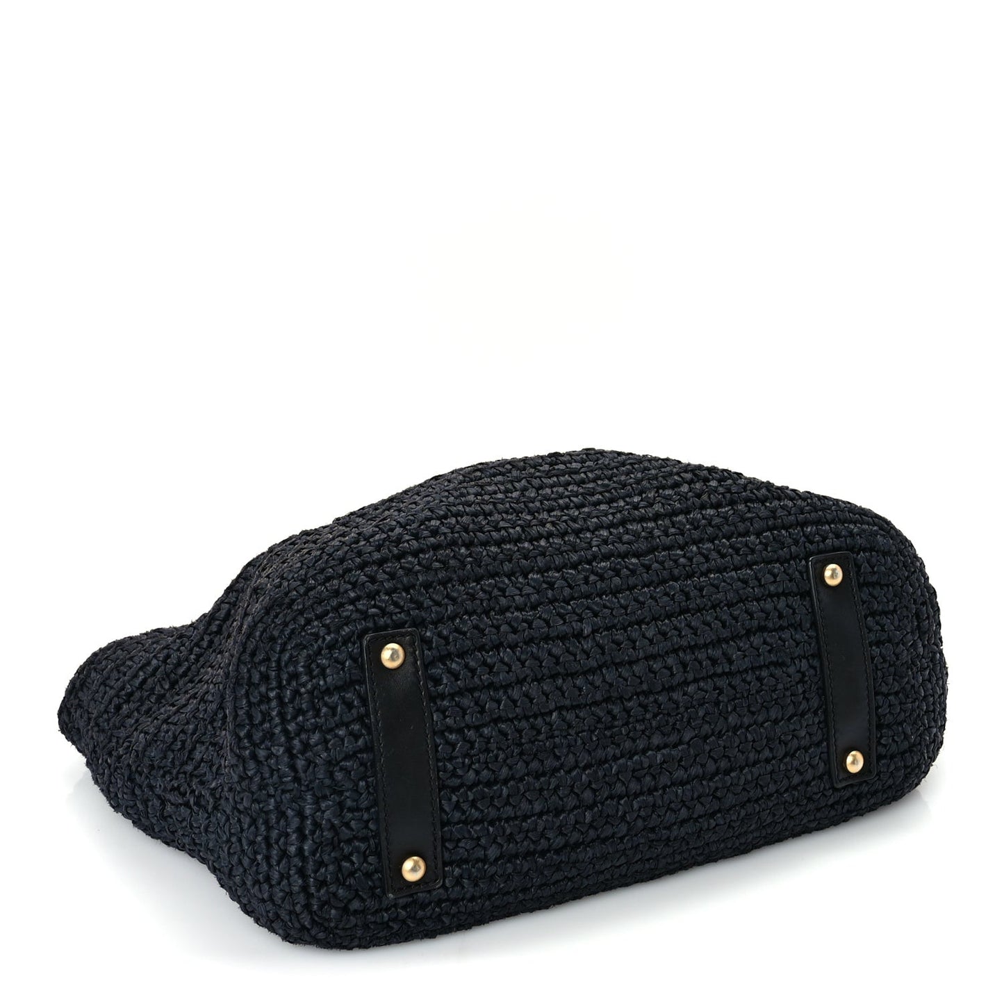 Straw Raffia Tote Black