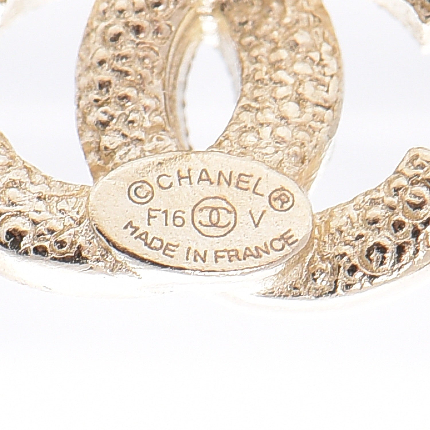 Chanel Crystal CC Earrings Gold 5 of 5