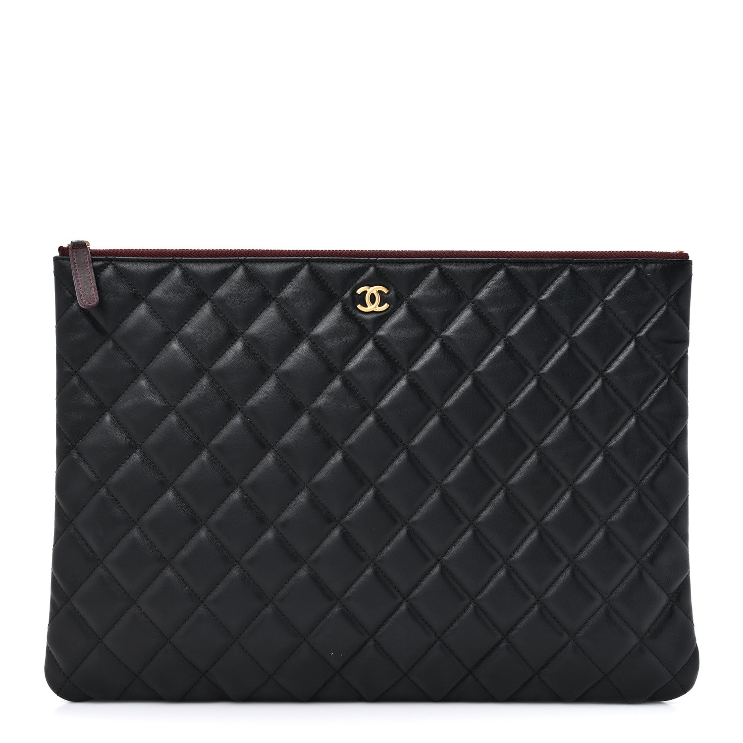 Chanel Lambskin Quilted Large Cosmetic Case Black 1 of 9
