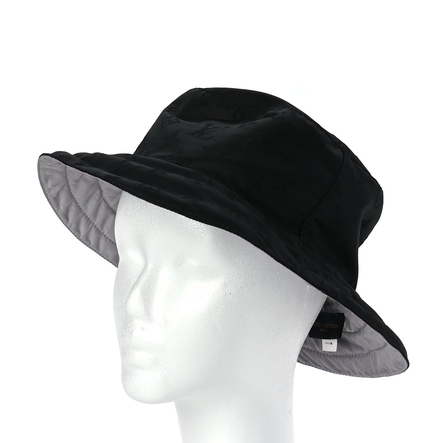 Nylon Monogram Reversible Rain Bucket Hat L Black