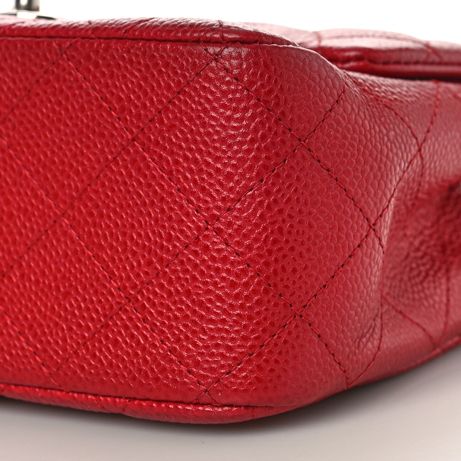 Chanel Caviar Quilted Mini Square Flap Red 9 of 10