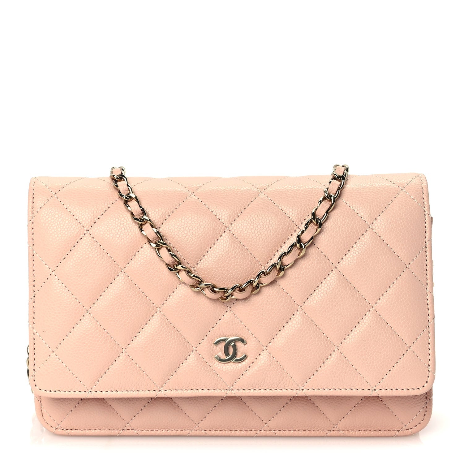 Chanel Caviar Quilted Wallet on Chain WOC  Light Pink 2 of 10