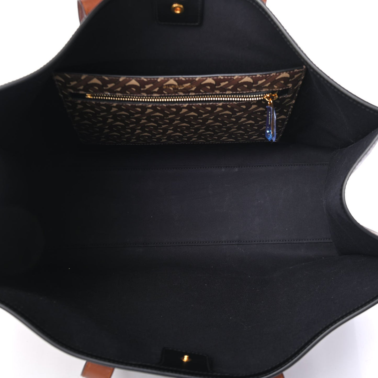 E-Canvas Monogram Stripe Book Tote Bridle Brown