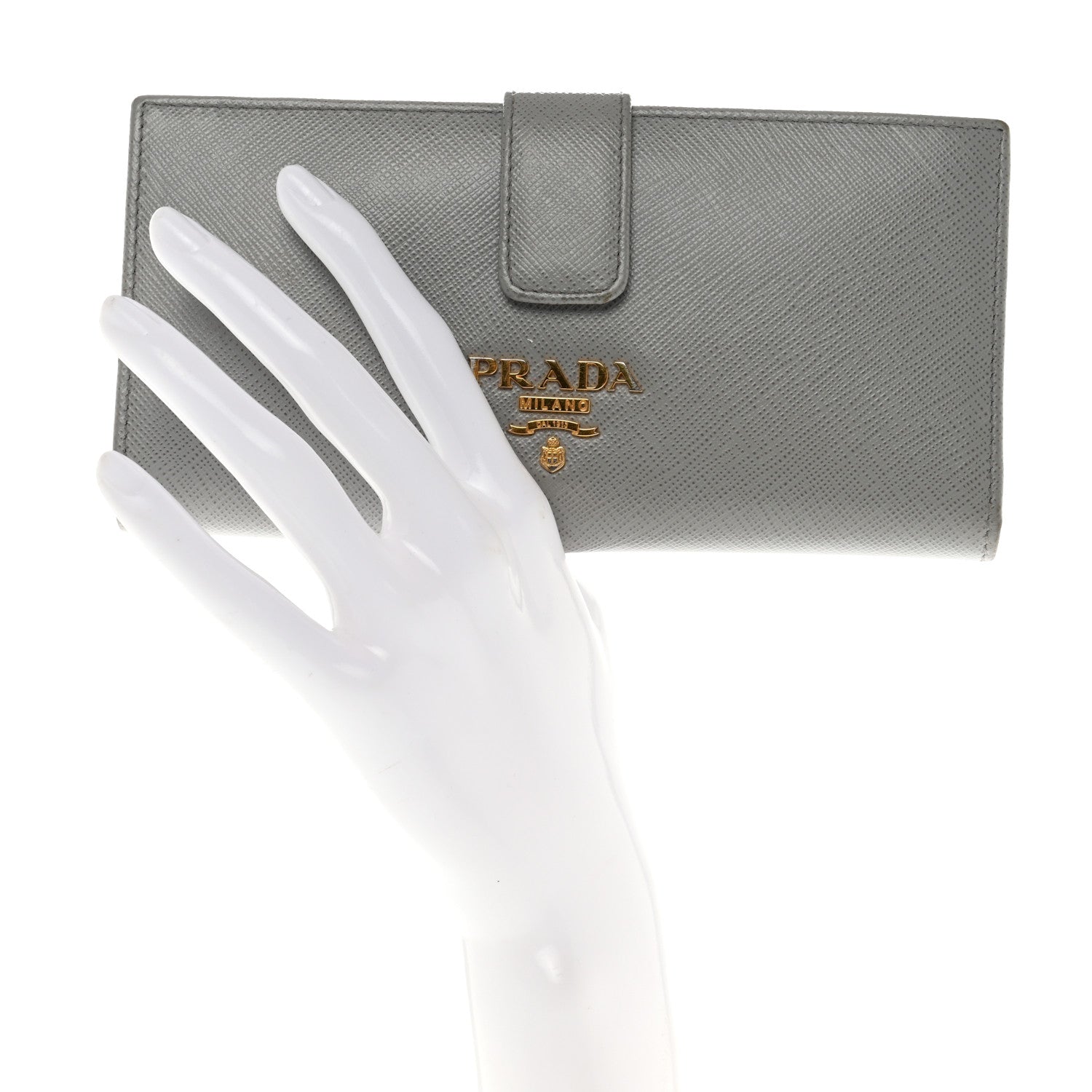 Prada Saffiano Metal Continental Flap Wallet Nube 2 of 8