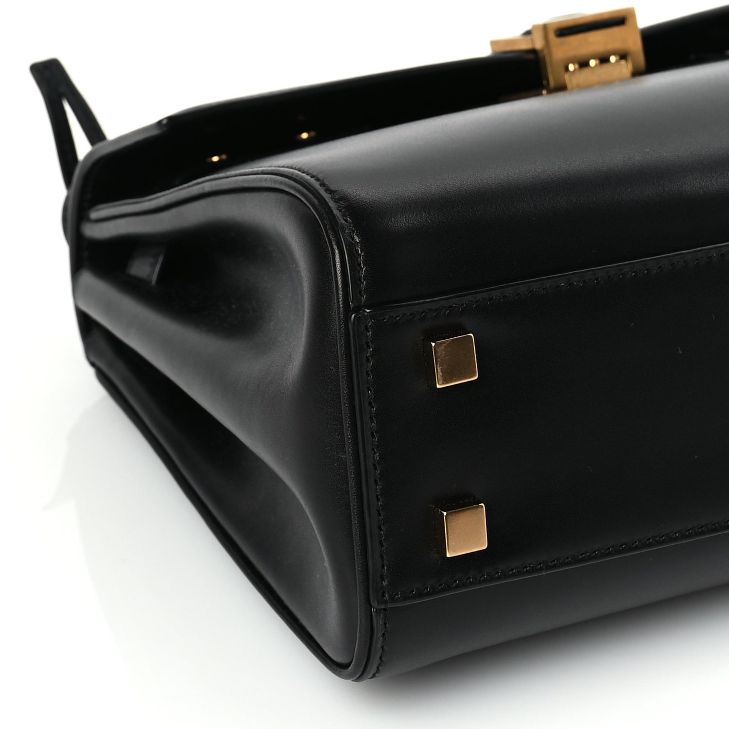 Saint Laurent Shiny Calfskin Le Fermoir Top Handle Bag Black 7 of 8