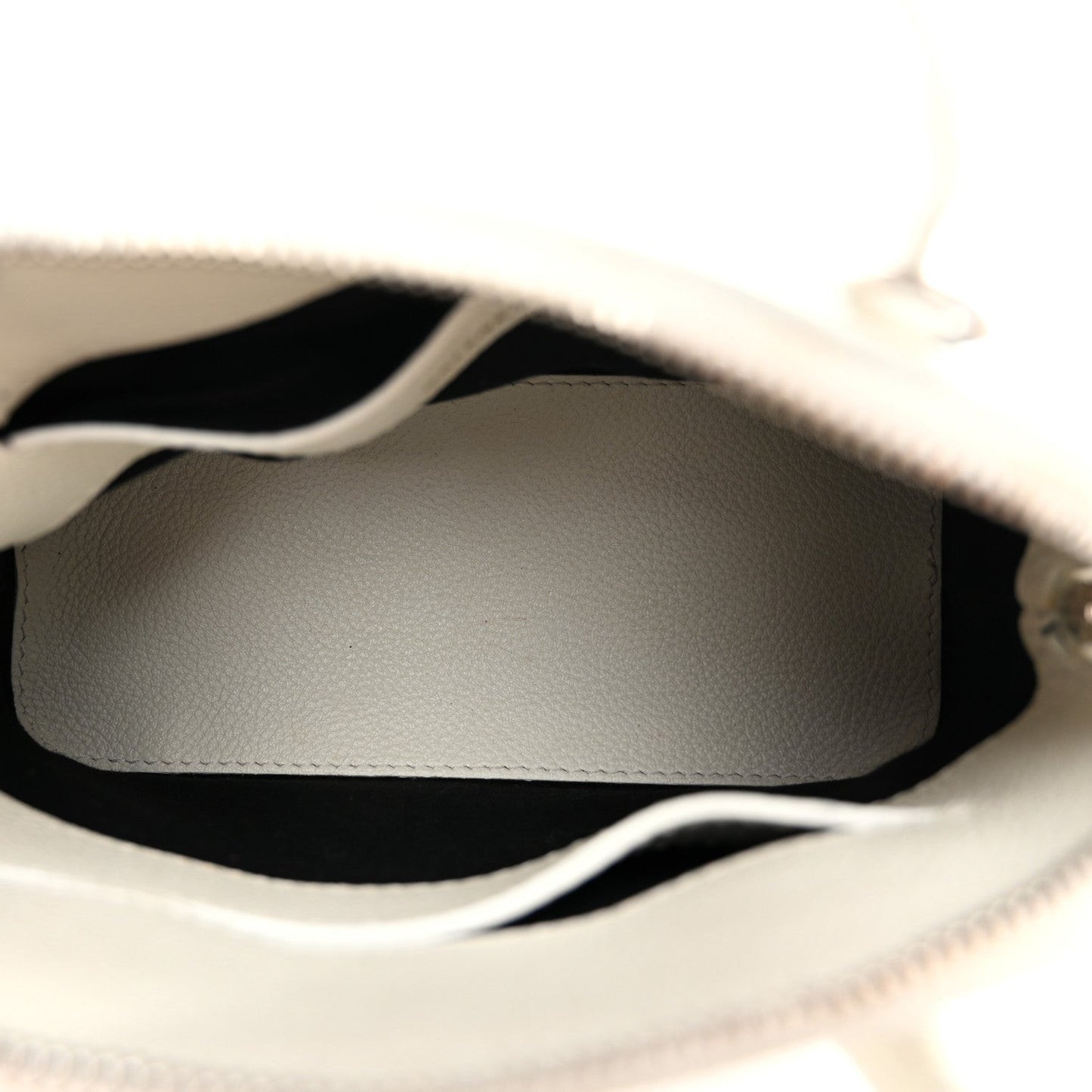 Grained Calfskin XXS Ville Top Handle Bag White Black