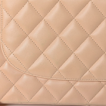 Chanel Lambskin Quilted Jumbo Single Flap Beige Clair 10 of 13