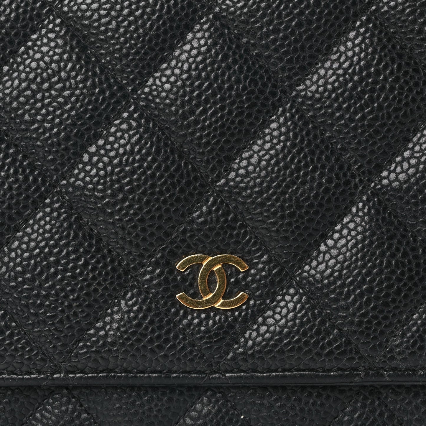 Caviar Quilted Wallet On Chain WOC Black