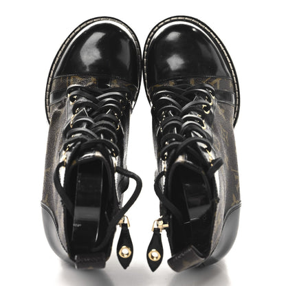 Louis Vuitton Patent Calfskin Monogram Star Trail Ankle Boots Black 2 of 7
