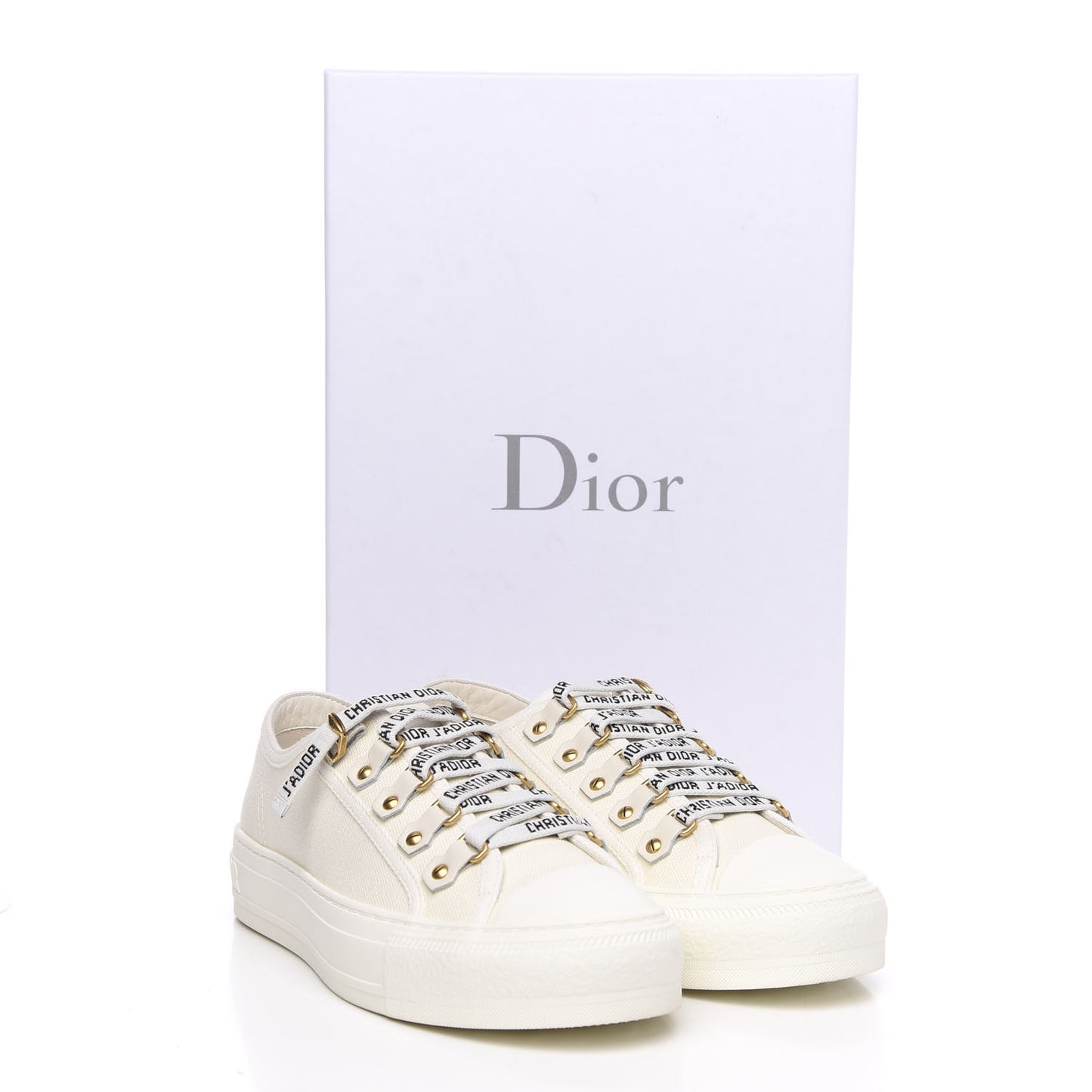 Canvas Walk'n Dior Low Top Sneakers 36 White