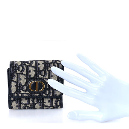 Christian Dior Oblique 30 Montaigne Lotus Wallet Blue 2 of 7