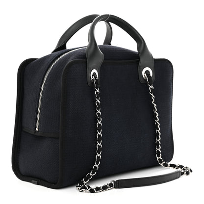 Chanel Denim Deauville Bowling Bag Dark Blue 3 of 11