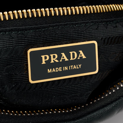 Prada Nappa Re-Nylon Triangle Quilted Patchwork System Shoulder Bag Black 7 of 12