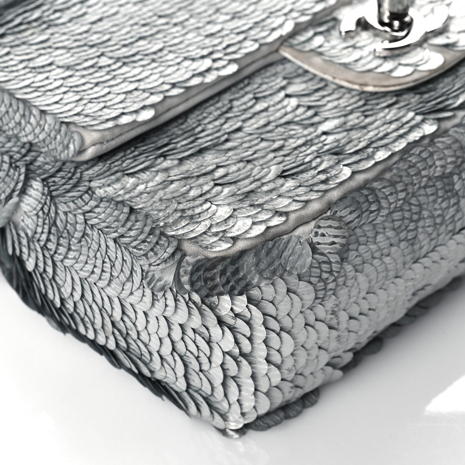 Chanel Sequin Mini Rectangular Flap Silver 8 of 10