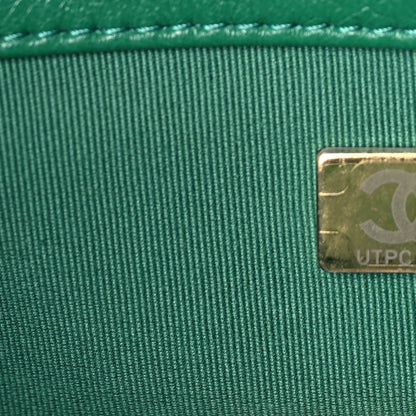 Chanel Lambskin Quilted Medium 19 Flap  Green 6 of 9
