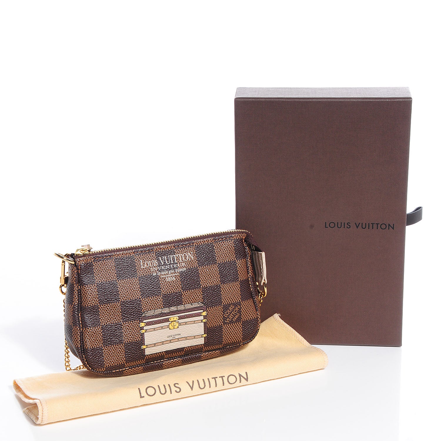 Louis Vuitton Damier Ebene Trunks and Locks Mini Pochette Accessories 8 of 8