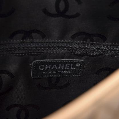 Chanel Calfskin Quilted Large Cambon Flap Beige Black 7 of 9