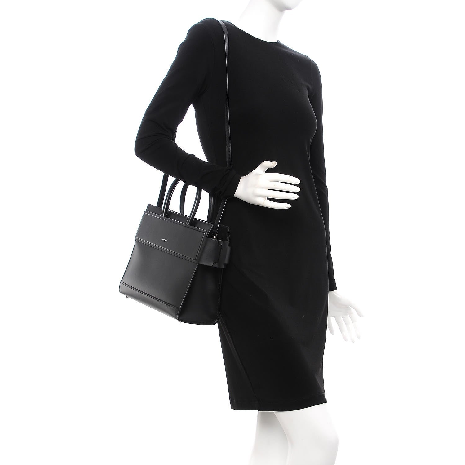 Givenchy Smooth Calfskin Small Horizon Satchel Black 3 of 11