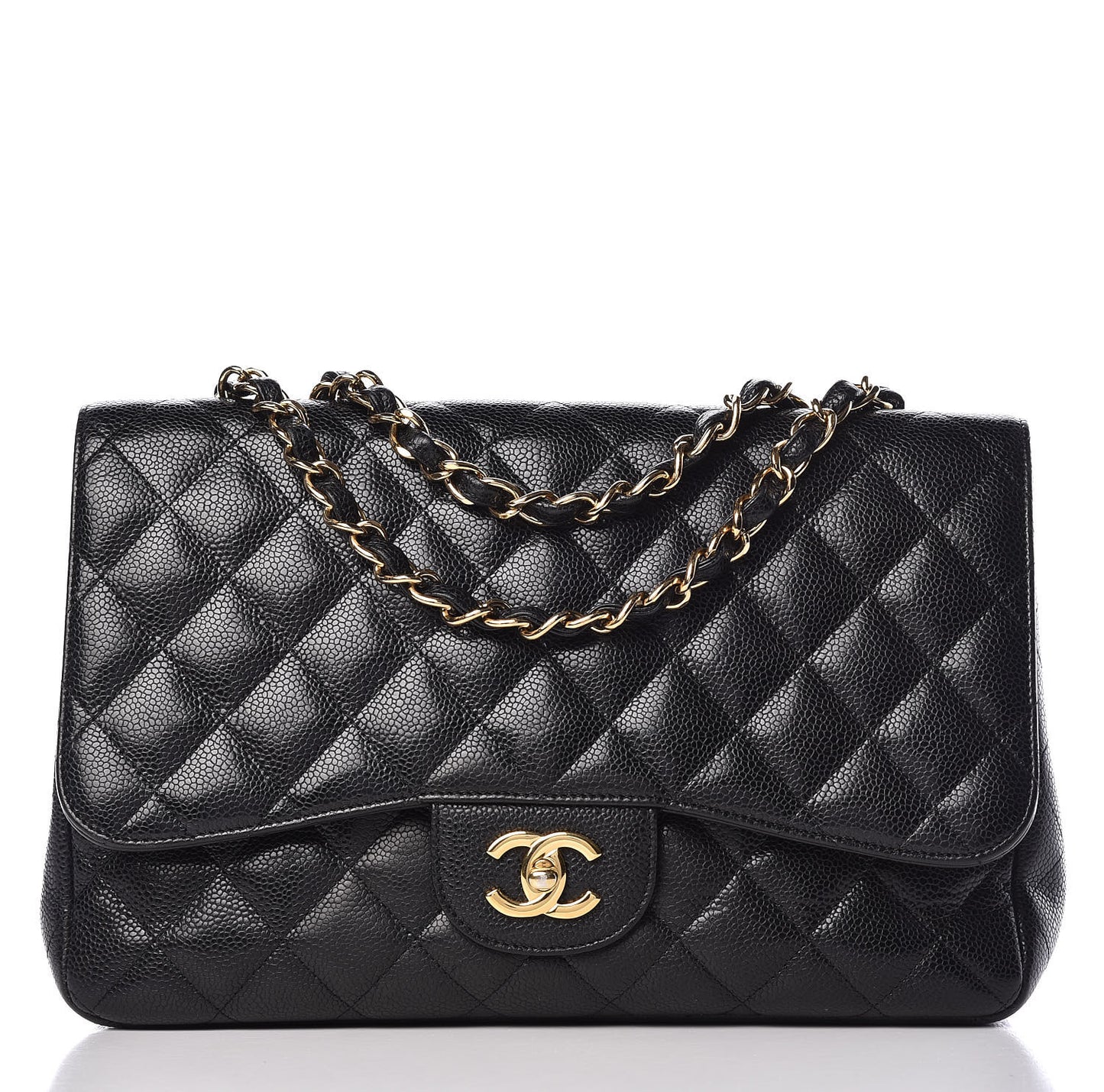 Caviar Quilted Jumbo Single Flap Black