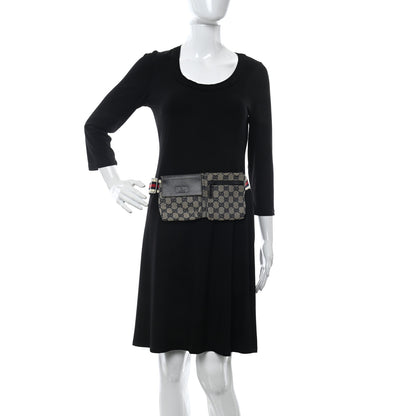 Gucci GG Monogram Web Double Pocket Belt Bag Navy 2 of 10