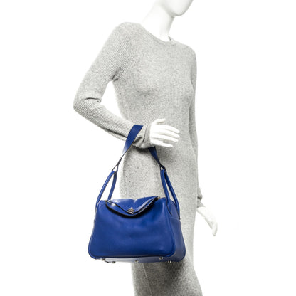 Hermes Taurillon Clemence Lindy 30 Bleu Electrique 2 of 7