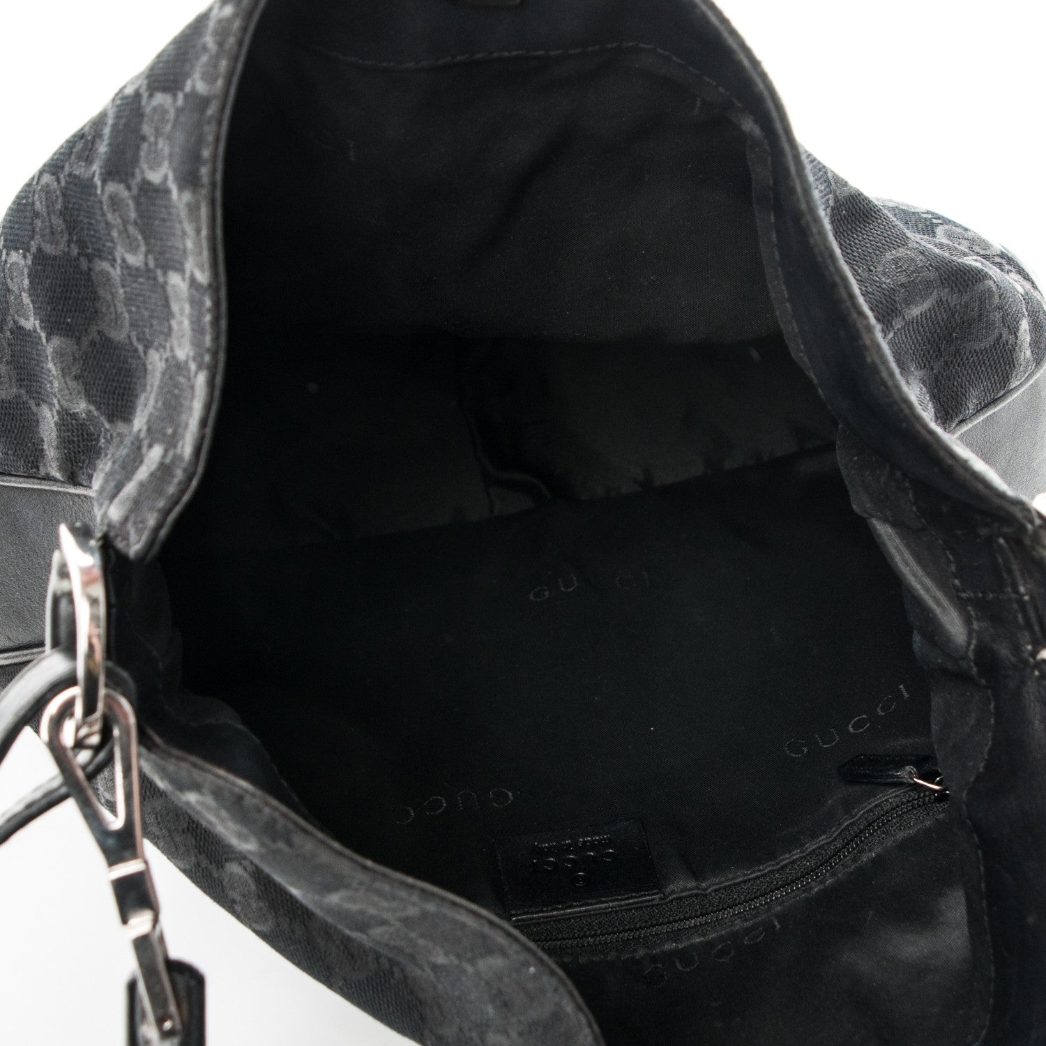 Gucci Monogram Bamboo Top Handle Bag Black 5 of 7