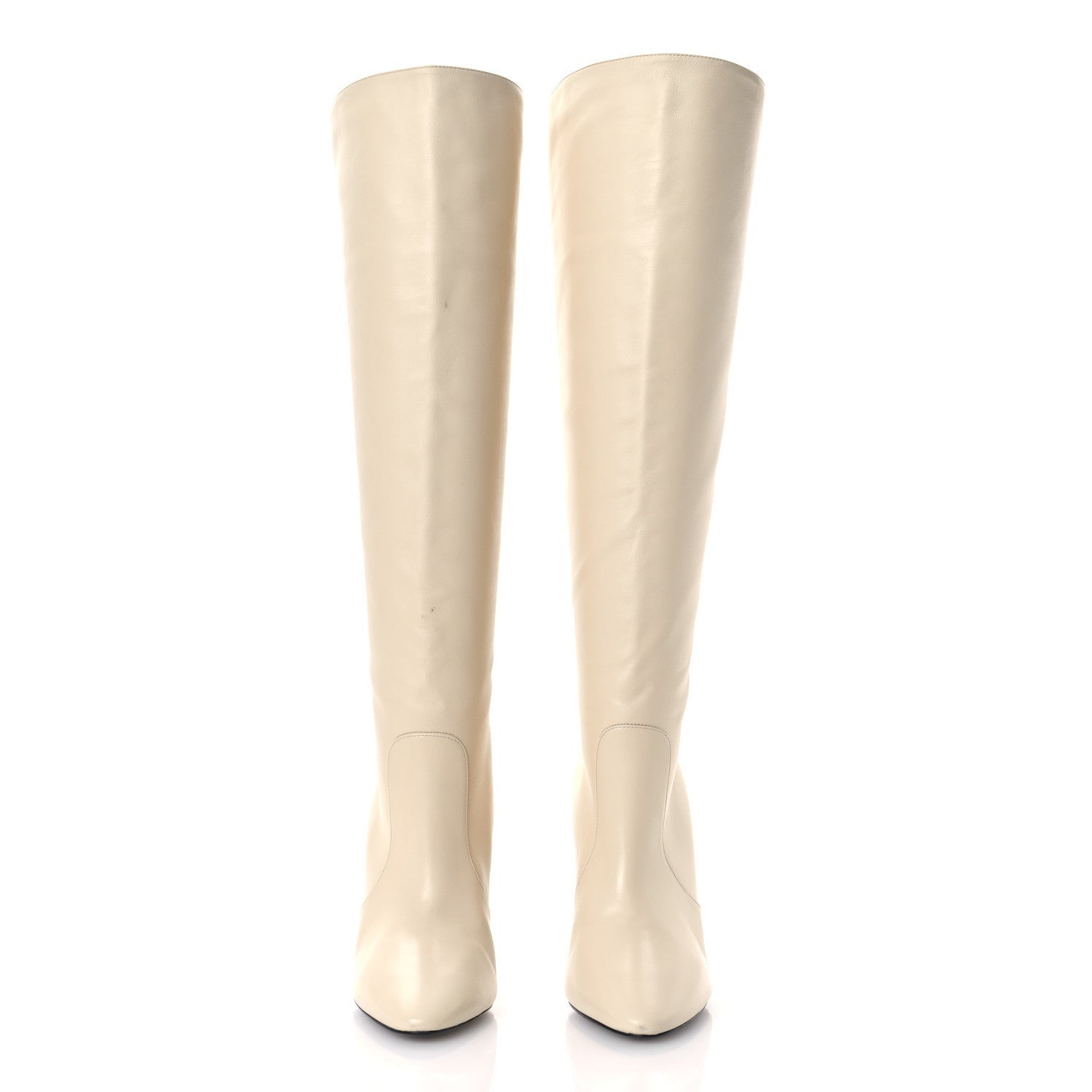 Saint Laurent Lambskin Koller 110 Tall Boots 40 Real Beige 3 of 7