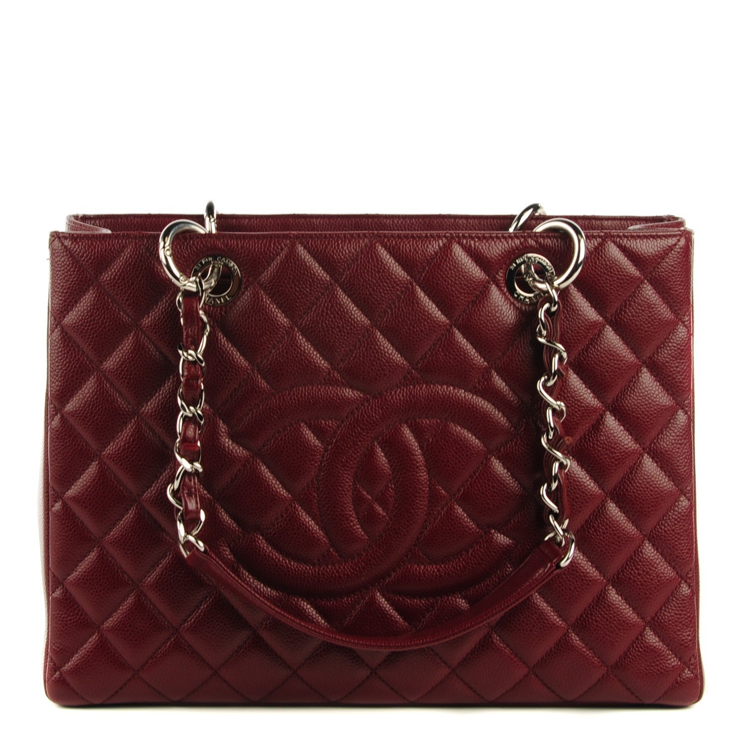 Chanel Caviar Grand Shopping Tote GST Dark Red 1 of 8