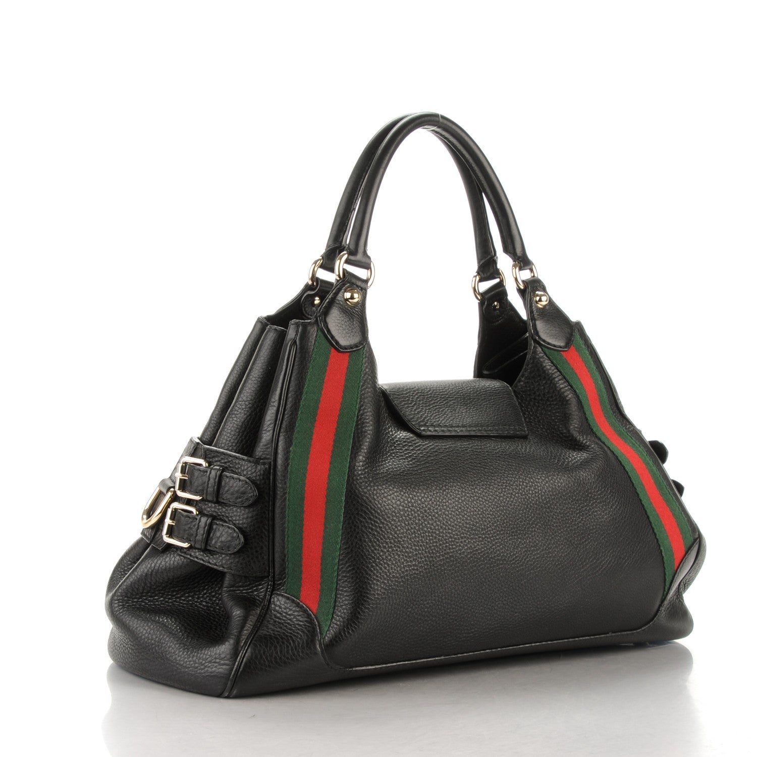 Gucci Calfskin Medium Web Heritage Shoulder Bag Black 3 of 10