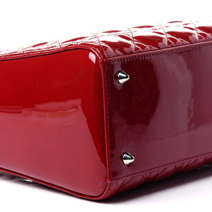 Christian Dior Patent Cannage Medium Lady Dior Red 8 of 11