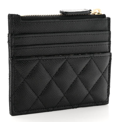 Chanel Caviar Quilted CC Zip Card Holder Black 3 of 8