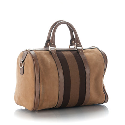 Gucci Nubuck Vintage Web Medium Boston Beige 3 of 7