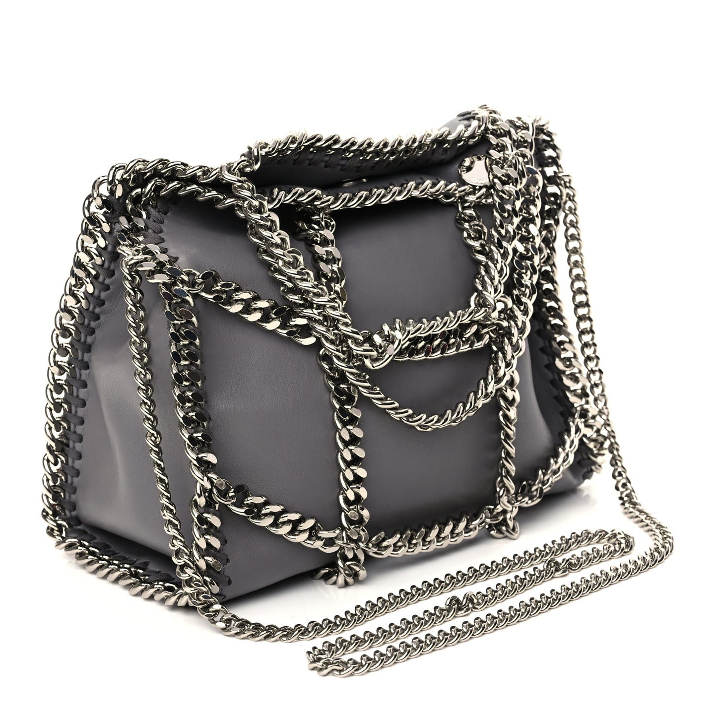 Eco Alter Nappa Mini Falabella Chain Cage Tote Grey