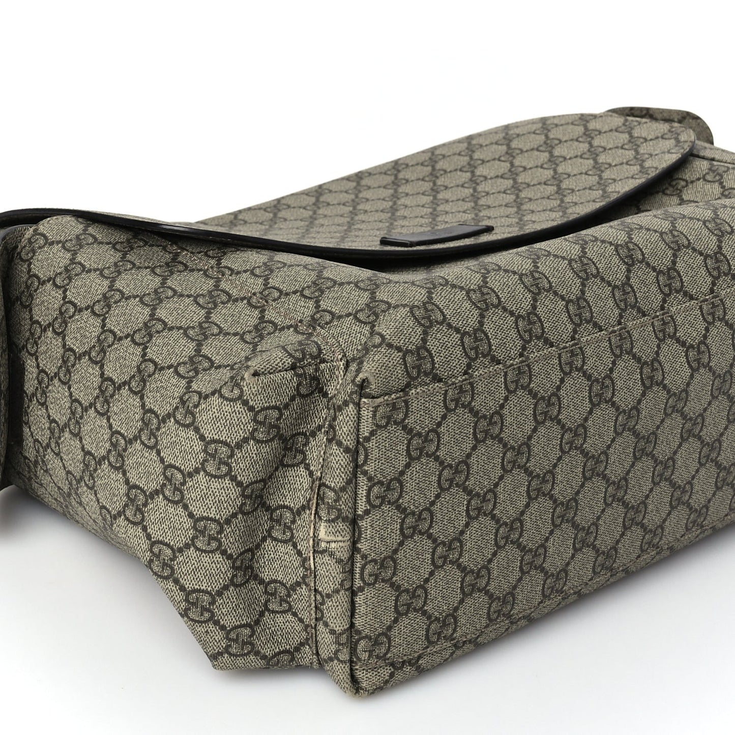 GG Plus Monogram Messenger Diaper Bag Dark Brown